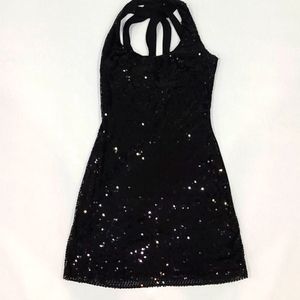 Body Central Black Sequin Bodycon Cocktail Dress